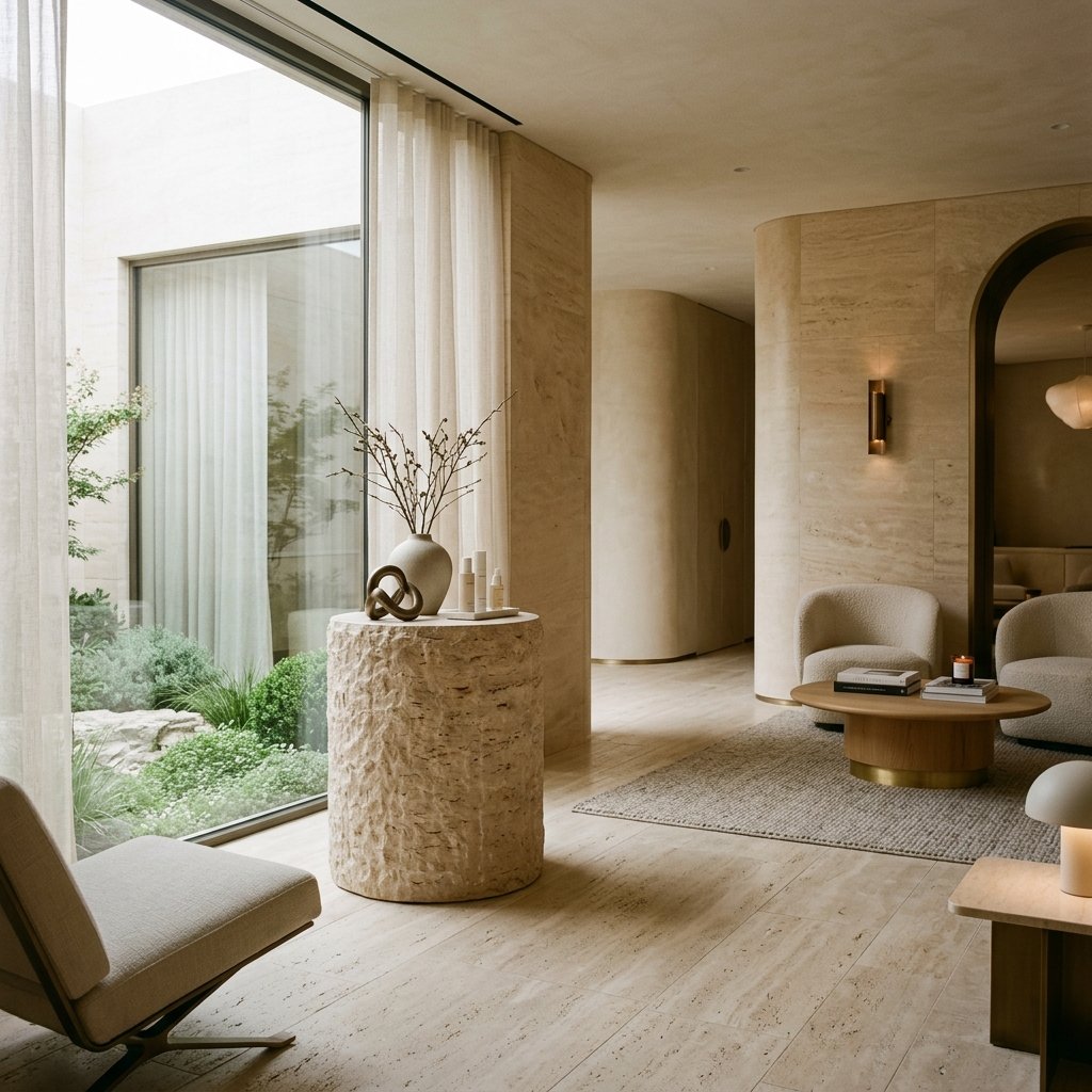 Aurélia Clinic tranquil travertine interior